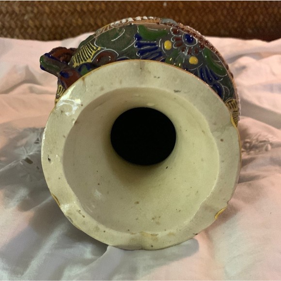 Satsuma Art Satsuma Japan Vase With Raised Characters Handmade